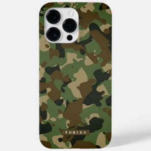 Customizable Name Camouflage Military Kaki Brown Case-Mate iPhone 14 Pro Max Hülle
