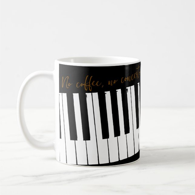 Customizable No Coffee No Concerto Kaffeetasse (Links)