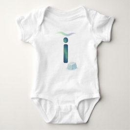 Customizable Northern Lights Letter I Iceberg Baby Strampler