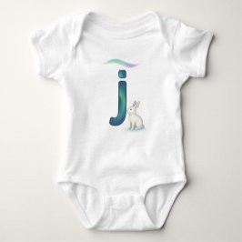 Customizable Northern Lights Letter J Jackrabbit Baby Strampler