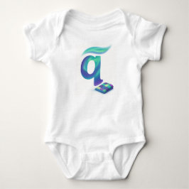 Customizable Northern Lights Letter Q Aurora Quilt Baby Strampler