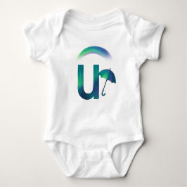 Customizable Northern Lights Letter U Umbrella Baby Strampler