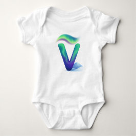 Customizable Northern Lights Letter V Valley Baby Strampler