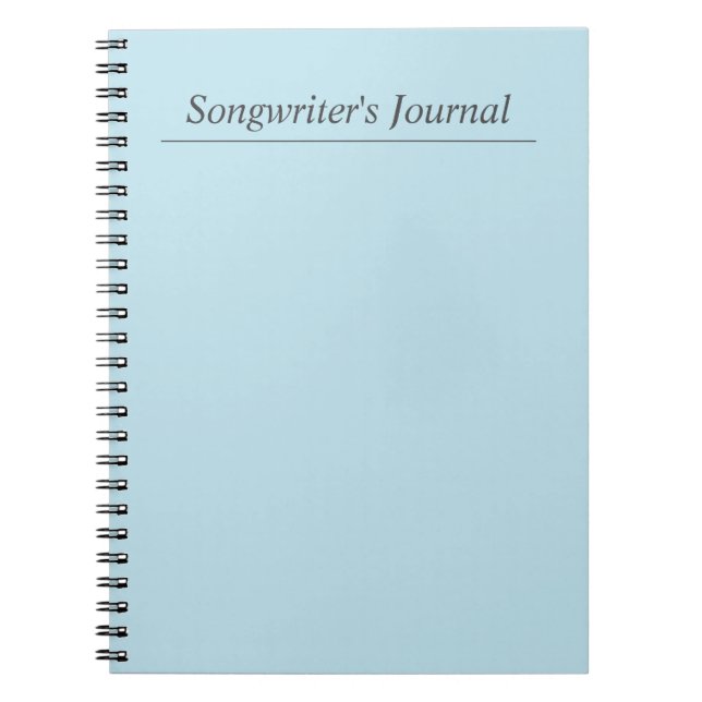 Customizable Pastel Blue Songwriter's Journal Notizblock (Vorderseite)