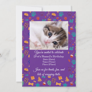 Customizable Pet Birthday Party Invitation Einladung