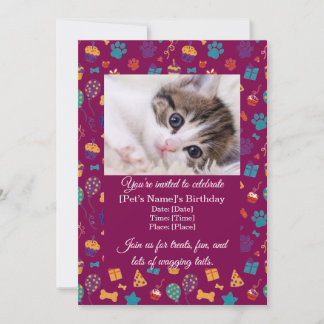 Customizable Pet Birthday Party Invitation Einladung