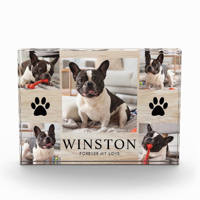 Customizable Pet Dog Memorial Keepsake Fotoblock (Vorderseite)