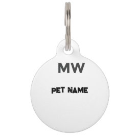 Customizable Pet ID Tag with MW Monogram Haustiermarke