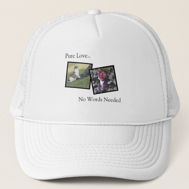 Customizable Pet Lover Photo Hat Truckerkappe (Vorderseite)
