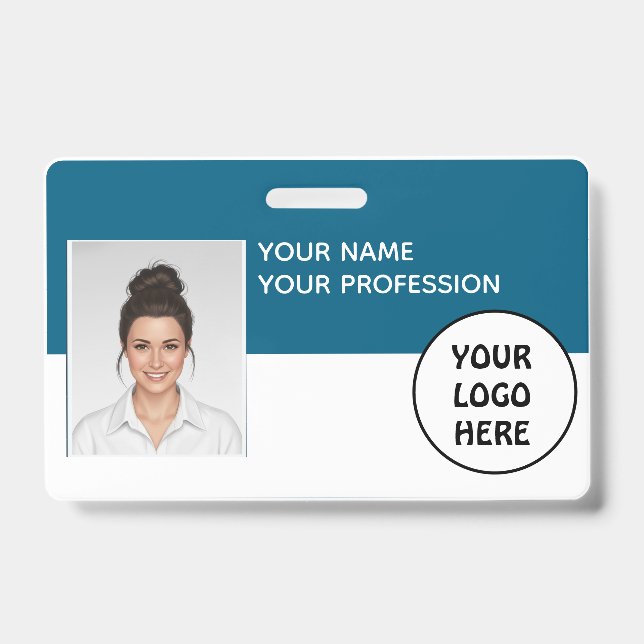 Customizable Photo ID Badge – Editable Name, Ausweis (Vorderseite)