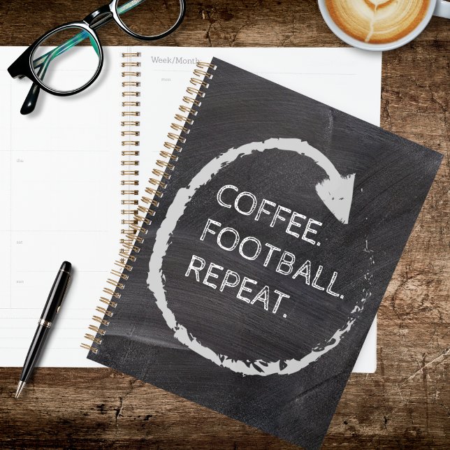Customizable Phrase Coffee. Football. Repeat. Planer (Von Creator hochgeladen)