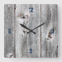 Customizable Plank Wood Paper Quadratische Wanduhr