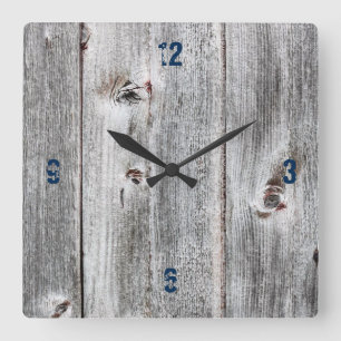 Customizable Plank Wood Paper Quadratische Wanduhr