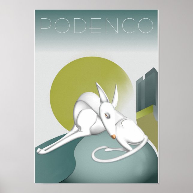 Customizable Podenco Dog Art Deco Design Poster (Vorne)