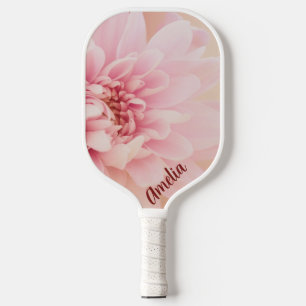 Customizable Pretty Pink Dahlia Pickleball Paddle
