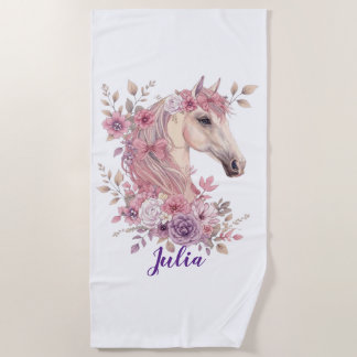 Customizable Pretty Ponies and Petals Strandtuch