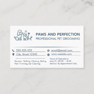 Customizable Professional Pet Grooming  Visitenkarte