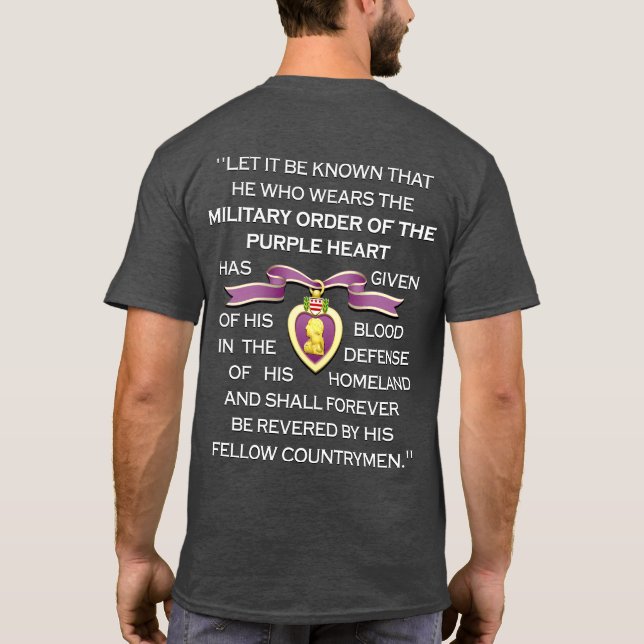 Customizable "PURPLE HEART RIBBON" T-Shirt (Rückseite)