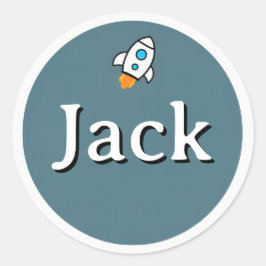 Customizable Rocket Space Kids Name Sticker