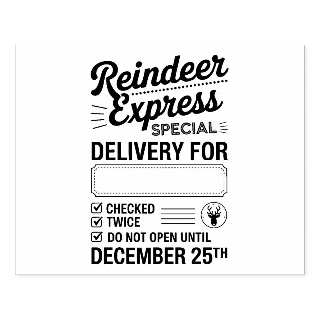 Customizable Santa Reindeer Christmas Deliver Gummistempel (Prägung)