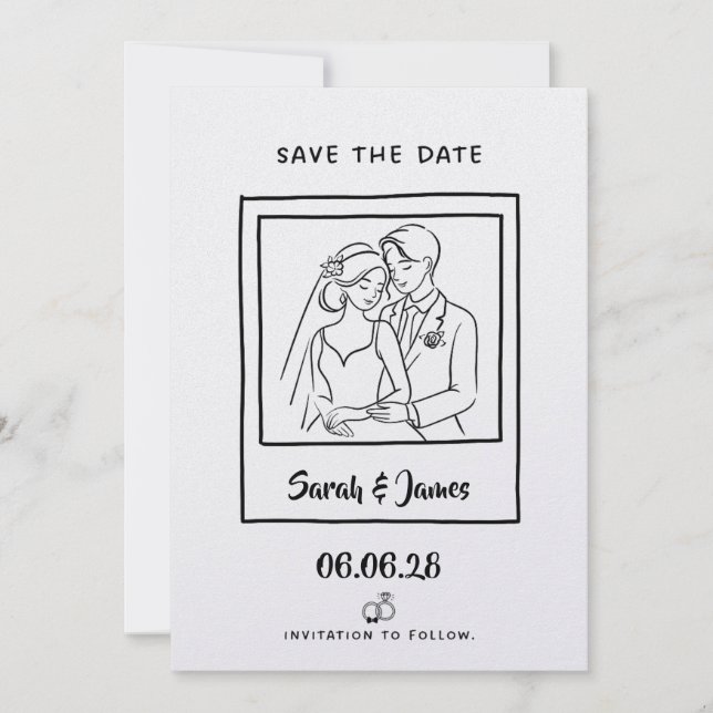 Customizable Save the Date  Bride groom (Vorderseite)