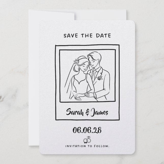 Customizable Save the Date  Bride groom (Vorderseite)