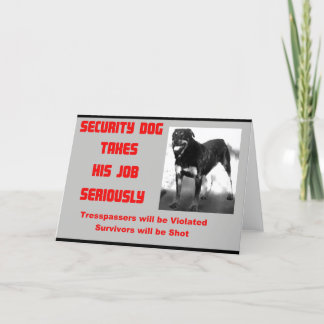 Customizable Security Dog Dankeskarte