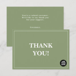 Customizable Simple Company Logo Custom Thank You Dankeskarte