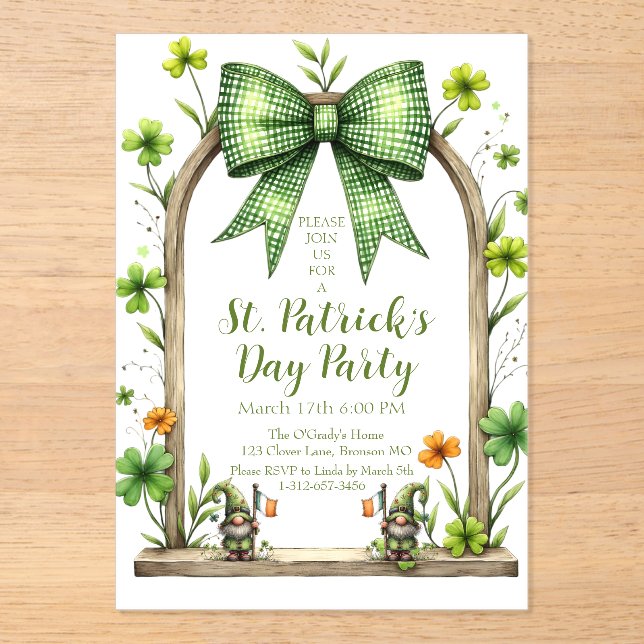 Customizable St. Patrick’s Day Invitation  Acryleinladungen (Vorderseite)