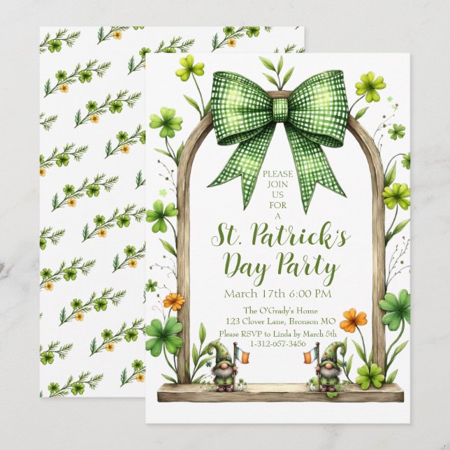 Customizable St. Patrick’s Day Invitation  Einladung (Vorne/Hinten)