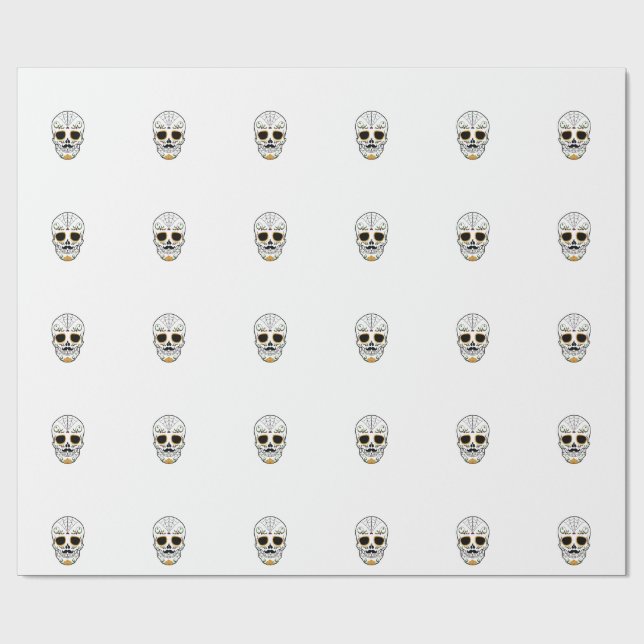 Customizable Sugar Skull Geschenkpapier (Flach)