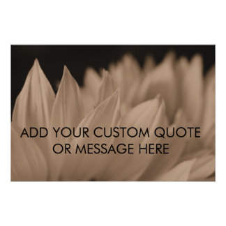 Customizable Sunflower Petals in Sepia Tone Poster