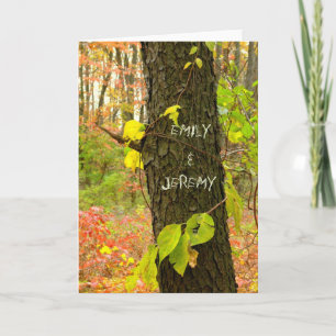 CUSTOMIZABLE//TREE MIT "GESCHNITZTEM" NAMES/FALL KARTE