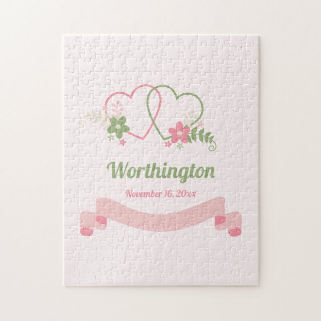 Customizable Two Linked Hearts Love Design (Vertikal)