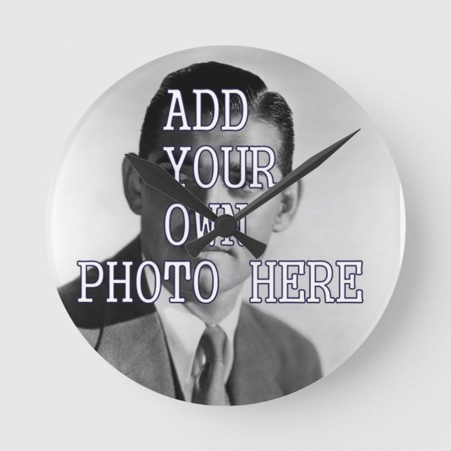 CUSTOMIZABLE WALL CLOCK - ADD YOUR OWN IMAGES RUNDE WANDUHR (Vorderseite)