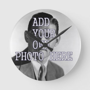 CUSTOMIZABLE WALL CLOCK - ADD YOUR OWN IMAGES RUNDE WANDUHR