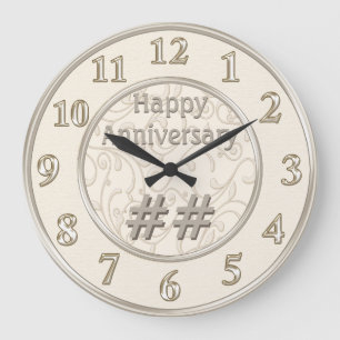 Customizable Wedding Anniversary Gifts by Year Große Wanduhr