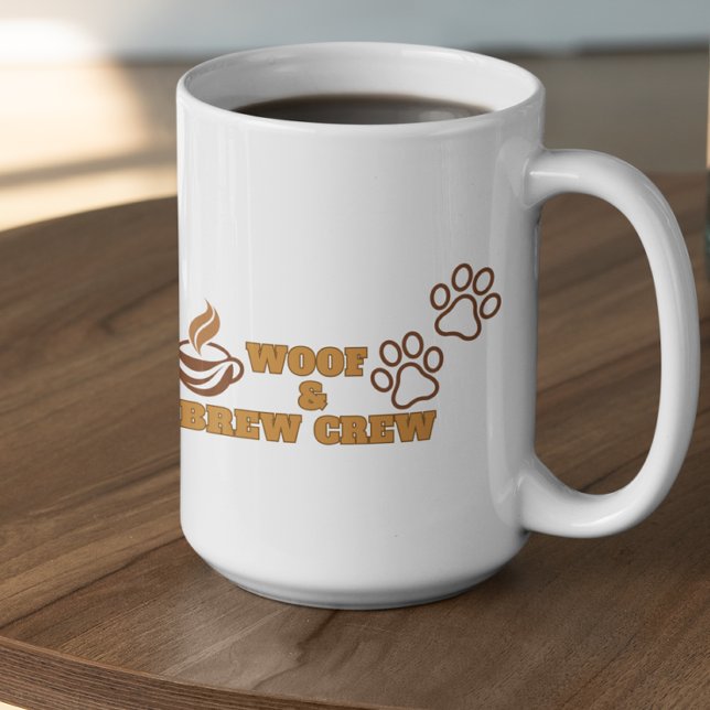 Customizable Woof and Brew Crew Kaffeetasse (Von Creator hochgeladen)