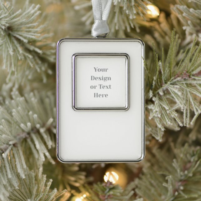 Customizable Your Design or Text Here Personalized Rahmen-Ornament Silber (Baum)