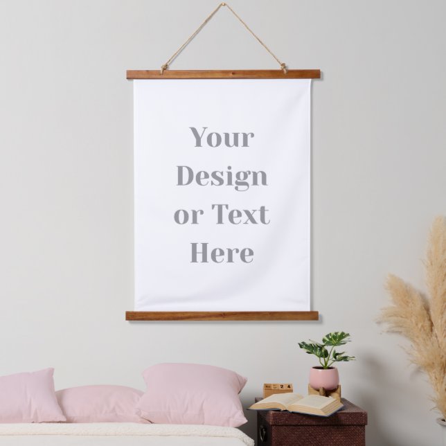 Customizable Your Design or Text Here Personalized Wandteppich Mit Holzrahmen (Schlafzimmer)