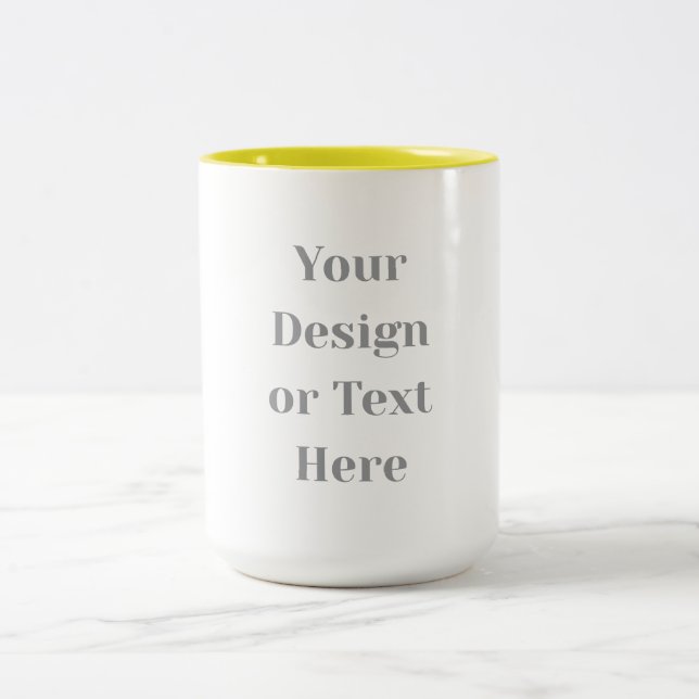 Customizable Your Design or Text Here Personalized Zweifarbige Tasse (Mittel)