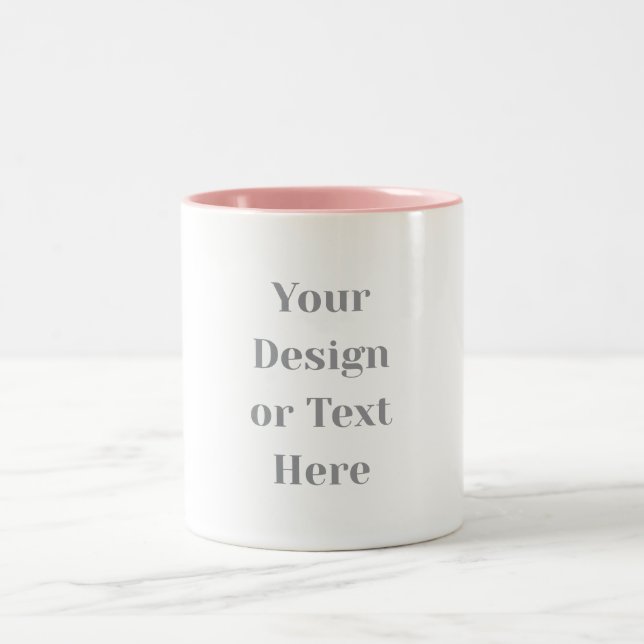 Customizable Your Design or Text Here Personalized Zweifarbige Tasse (Mittel)