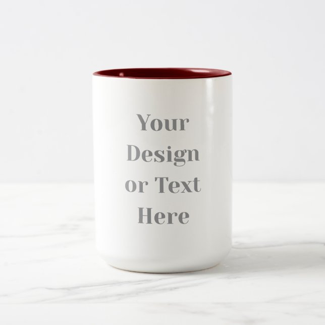 Customizable Your Design or Text Here Personalized Zweifarbige Tasse (Mittel)