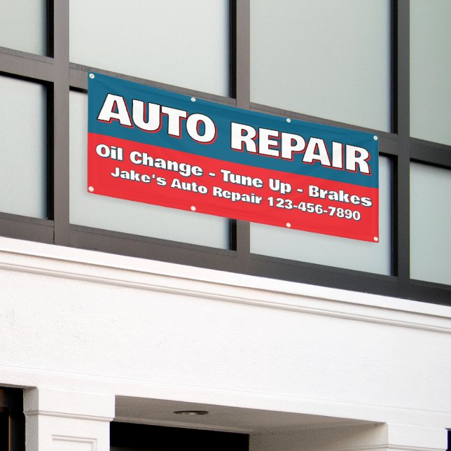 Customize Auto Repair Service Brakes Oil Change Banner (Äußeres Gebäude)