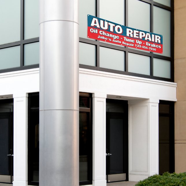 Customize Auto Repair Service Brakes Oil Change Banner (Äußeres Gebäude)