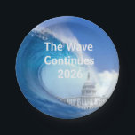 Customize Blue Wave Election 2026 Pappteller<br><div class="desc">A mighty blue wave washed up on American politics beginning with the midterm elections of 2018. The midterms of 2026 are even more important with the need for Democrats to regain control of the Senate and House of Representatives to reign-in the excesses of the White House for the remaining presidential...</div>