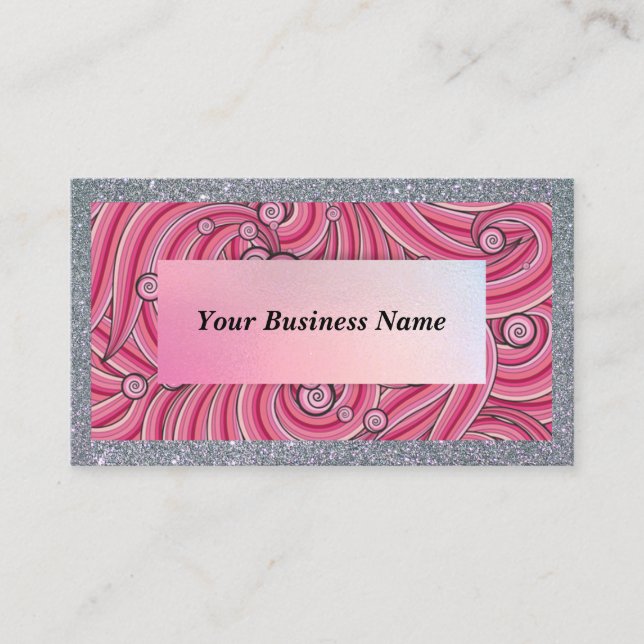Customize Business Cards Gray & Pink  Visitenkarte (Vorderseite)