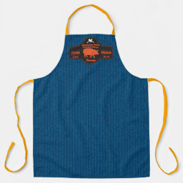 Customize Butcher Shop Hog Pig Orange Black Graphi Schürze