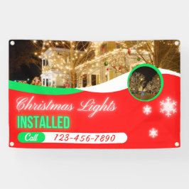 Customize Christmas Lights Decorations Installed Banner