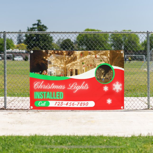 Customize Christmas Lights Decorations Installed Banner (Insitu)